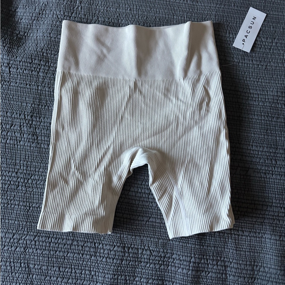 PacSun Ribbed Cream Shorts